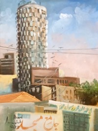 Abdul Wahab, 08 x 10 Inch, Acrylic On Canvas, Citycape Painting, AC-AWB-008